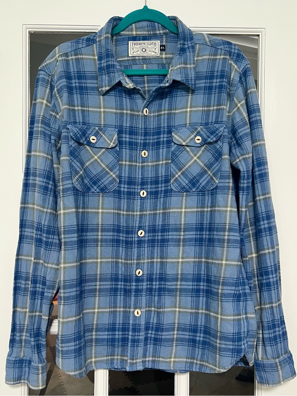 Freenote Cloth Blue Plaid Button-Up Shirt